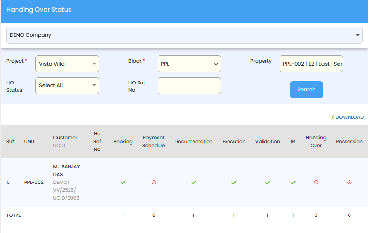 Handover Management in Construction Execution Software